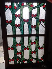 Fensterflügel mit Bleiverglasung, ca. B 60,5 x H 94 cm