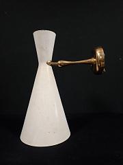 Wandleuchte mit verstellbarem Schirm, ca. B 14,2 cm x H 28 cm