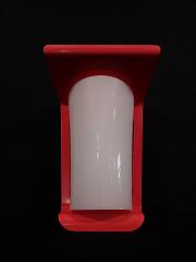 Korallfarbene Wandleuchte, 60er-Jahre Leuchte, ca. B 19,5 cm x H 28 cm