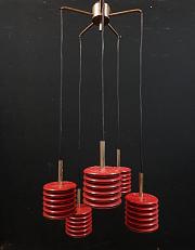 Kaskaden Leuchte, 70er - Jahre Hängeleuchte, ca. B 50 cm x H 111 cm