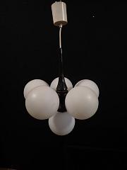 70er -Jahre Hängeleuchte, Kugelleuchte, ca. B 40 cm x H 44 cm