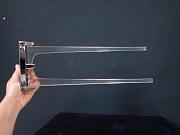 70er-Jahre Handtuchhalter aus Plexiglas, ca. B 4 cm x H 15 cm x L 47 cm