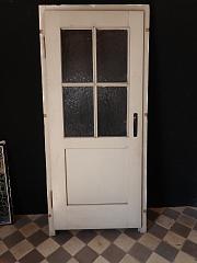 Zimmertür mit Glasfüllungen und Rahmen, ca. B 97 cm x H 216 cm