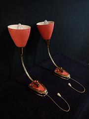 Wandleuchten Paar aus den 50er - Jahren, ca. B 6,5 cm x H 33 cm