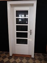 Zimmertür, Glastür mit Umfassungszarge, DIN rechts, ca. B 88,5 x H 208 cm, VERKAUFT