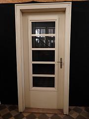 Zimmertür, Glastür mit Umfassungszarge, DIN rechts, ca. B 88,5 x H 206 cm, VERKAUFT
