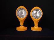 70er - Jahre Tischleuchte von Temde, " Egg" Wandleuchte, ca. B 16 cm x H 30,5 cm