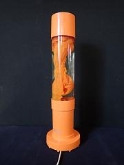 Lavalampe von Mathmos aus den 70er-Jahren, orange Tischleuchte, ca. B7,5 cm x H 37,5 cm