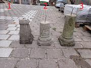 Naturstein Poller mit Sockel, Natursteinsockel, Steinstelen