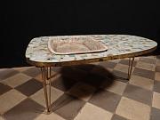 50er-Jahre Mosaiktisch mit Pflanzschale, Beistelltisch, ca. B 81 cm x H 34 cm