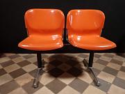 70-er Jahre Wartebank von Drabert Modell SM400K, ca. B 100 cm