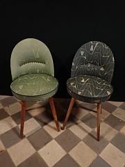 60er-Jahre Sessel, Polsterstuhl, ca. H 75,5 cm x B 41 cm, VERKAUFT