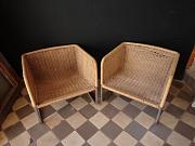 Korbsessel, Loungesessel, Freischwinger, ca. B 65 x H 60 cm