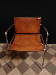 Brauner TBA Lederstuhl von Christophe Gevers