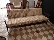 Vintage Sofa im dänischen Stil mit Schlaffunktion, ca. B 204 x T 80 x H 74 cm