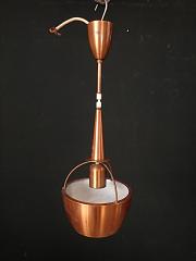 Hängeleuchte aus Kupfer, ca. Ø 19, H 52 cm