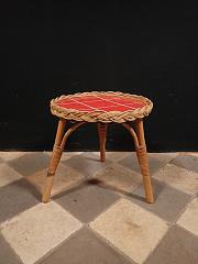 Blumenhocker mit Rattangeflecht, ca. Ø 32 cm, H 32 cm