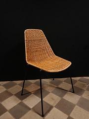 Stuhl mit geflochtener Sitzschale, ca. B 59 x H 82 x T 54 cm