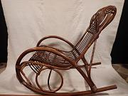 60er-Jahre Schaukelstuhl aus Rattan, ca. H 91 cm x B 63 cm x T 110 cm