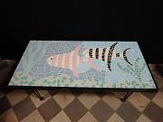 Mosaikfliesentisch mit Meeresbild ca. B 105 x H 44,5 x T 49,5 cm