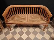 Sitzbank aus Eiche, Esszimmer Sitzbank mit Geflecht, B 129 x H 77 cm