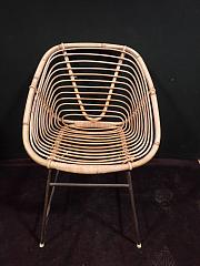 Rattan Stuhl 50er- Jahre, ca. B 60 cm x H 81 cm
