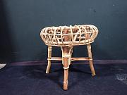 Ottomane Hocker aus Bambus und Rattan von Franco Albini ca. Ø 46 cm