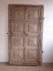 Haustür mit Füllungen aus Weichholz, ca. B 106,5 cm x H 182,5 cm DIN Li