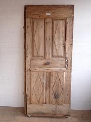 Abgelaugte Haustür mit Füllungen, ca. B 77,7 cm x H 179 cm DIN Re