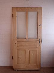 Abgelaugte Wohnungstür mit Glasfüllung, DIN rechts, ca. B 94,5 x H 206 cm