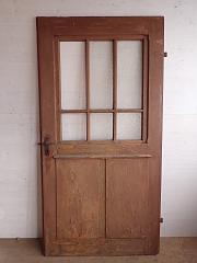 Antike Holzhaustür mit Glasfüllung, DIN links, ca. B 100,3 x H 200 cm