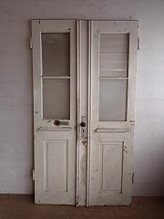 Zweiflügelige Haustür aus Eiche, DIN li, ca. B 110,5 x H 204,5 cm