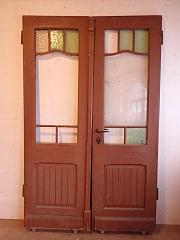 Zweiflügelige Haustür im Jugendstil, DIN links, ca. B 139 x H 224,5 cm