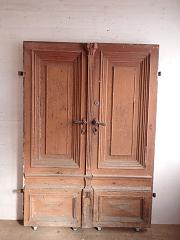 Zweiflügelige Haustür aus Nadelholz, DIN li, ca. B 145 x H 204 cm