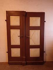 Zweiflügelige Haustür aus Weichholz, DIN rechts, ca. B 128 x H 184 cm