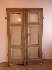 Zweiflügelige Haustür mit Glasfüllungen, DIN links, ca. B 124,5 x H 196 cm