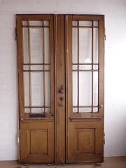 Zweiflügelige Haustür mit Glaseinsätzen, DIN links, ca. B 126 x H 219 cm