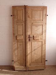 Abgelaugte Weichholzhaustür mit 1,5 Flügeln, DIN links, ca. B 104,5 x H 197 cm