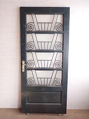 Nebeneingangstür aus Eiche im Art Déco Stil, DIN links, ca. B 94,5 x H 212 cm