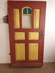 Weichholzhaustür mit kleinem Flügelfenster, DIN rechts, ca. B 97 x H 182 cm