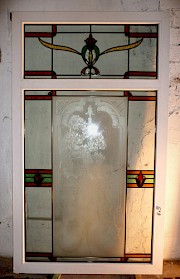 Bleiglasfenster mit Oberlicht in Isolierglas I, ca. 105,5x186,5