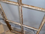 Eisengitter, ehemaliges Sprossenfenster aus Eisen, ca. 110 x 50 und ca. 100 x 50 cm