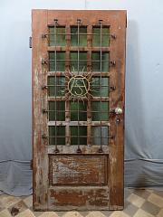 Haustür aus Eiche, mit viel Glas und Gitter, DIN re, ca. 97x211 cm