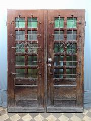 Haustür aus Eiche, mit viel Glas und Gitter, ca. 168 x 225 cm