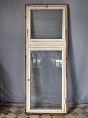 Hohes, einflügeliges Flügelfenster aus Eiche mit Oberlicht, B 108cm, H 228cm
