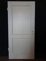 Zimmertür aus Weichholz, glatte Füllungen, DIN li, Falzmaß ca. 93,5x200 cm