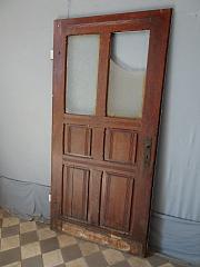 Schlichte, große Haustür aus Weichholz, DIN re, ca. 102x208,5 cm